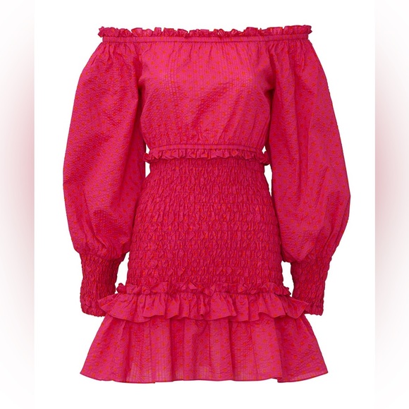 Alexis Pink and Orange Polka Dot Marilena Dress - Picture 3 of 5